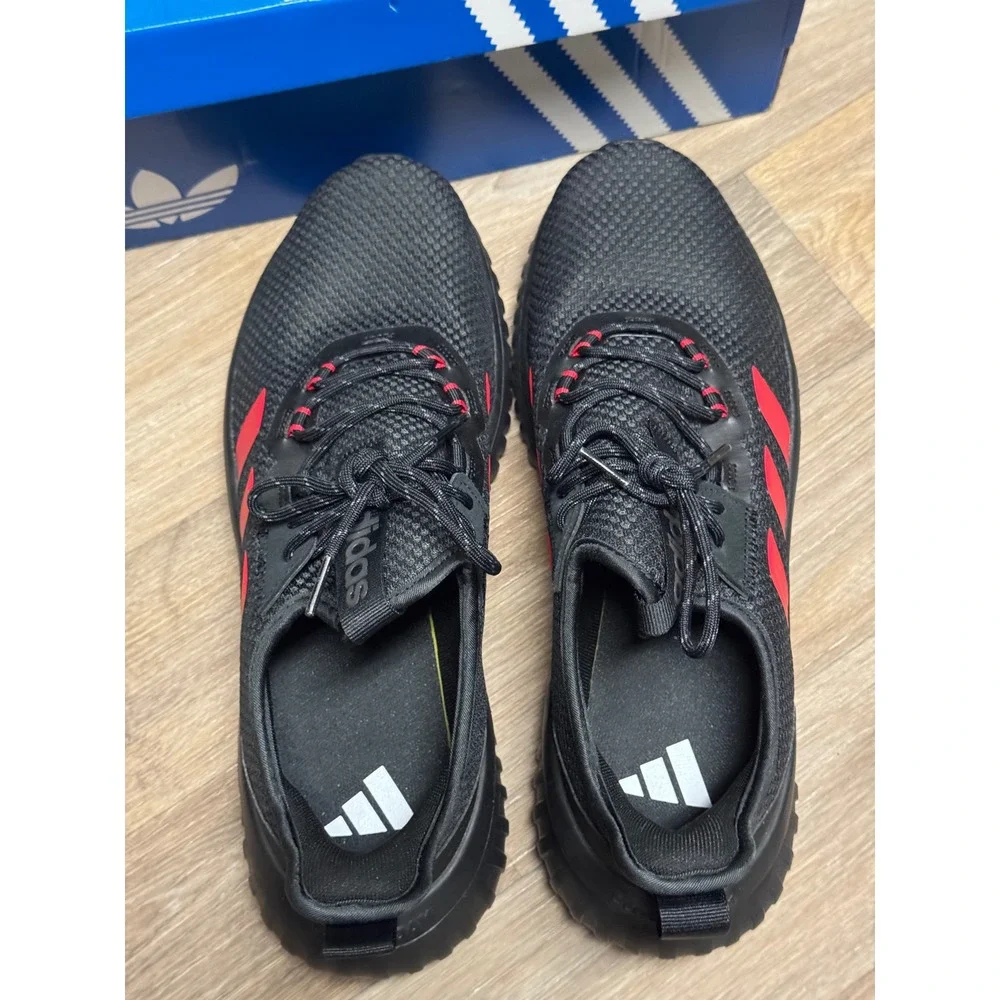 Adidas Kaptir 4.0 Mens Running Shoes Black Solar Red Sneaker Size 11